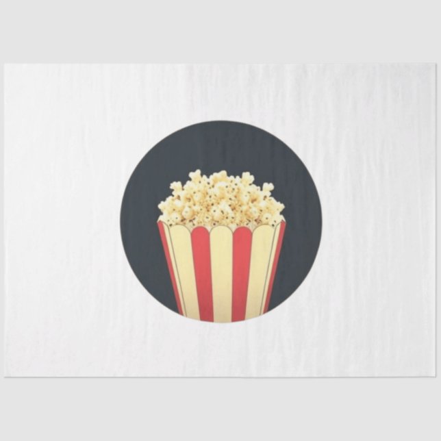 Popcorn in a Red and White Striped Tub Tissue Paper (Front)