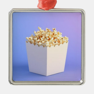 Popcorn in a White Tub Metal Ornament