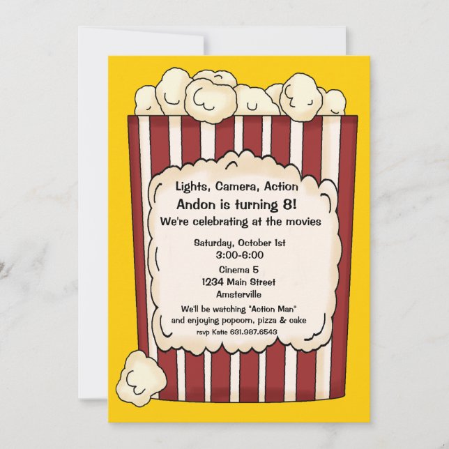 Popcorn Invitation (Front)