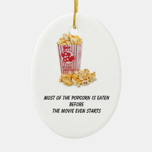 Popcorn is eaten before the movie even starts ceramic tree decoration