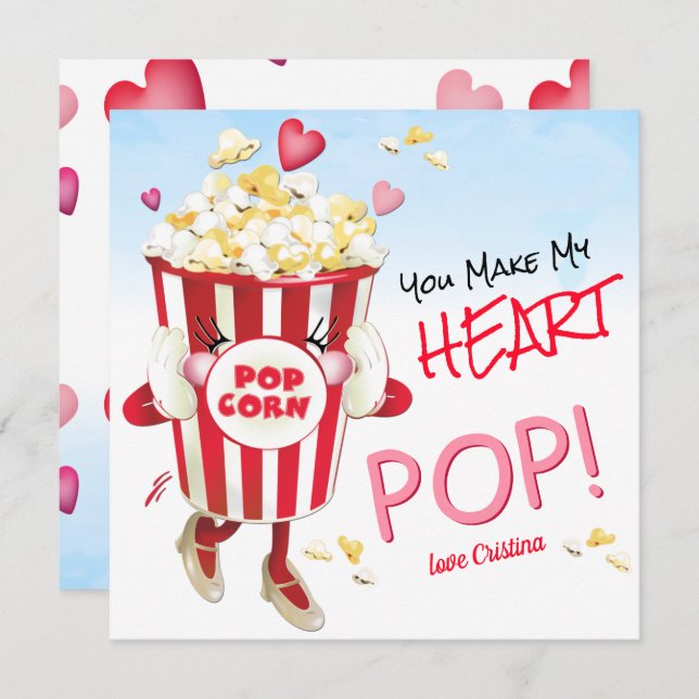 Popcorn Love Funny Card (Front/Back)