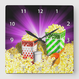 Popcorn Lovers Wall Clock