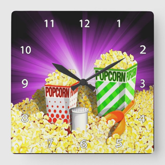 Popcorn Lovers Wall Clock (Front)