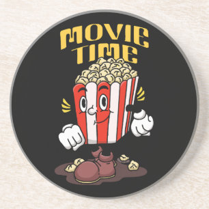 Popcorn Mascot Cartoon Coaster
