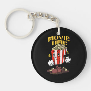 Popcorn Mascot Cartoon Key Ring