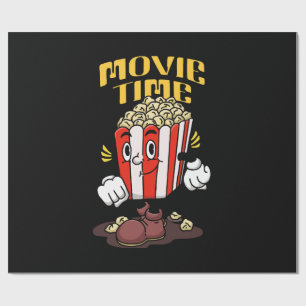 Popcorn Mascot Cartoon Wrapping Paper