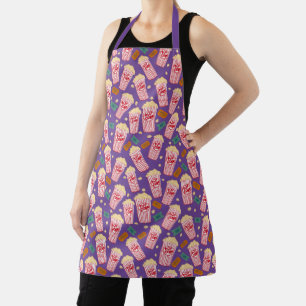 Popcorn Movie Night Cinema TV Film Unique Colorful Apron