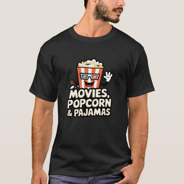Popcorn Movie NightFor Lovers of the Popped Stuff  T-Shirt (Front)