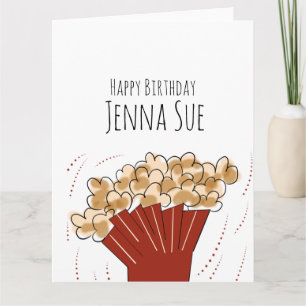 Popcorn Movie Outdoor Party Birthday   Card