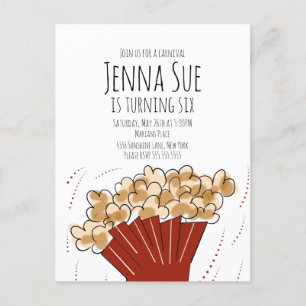 Popcorn Movie Outdoor Party Birthday  Postcard