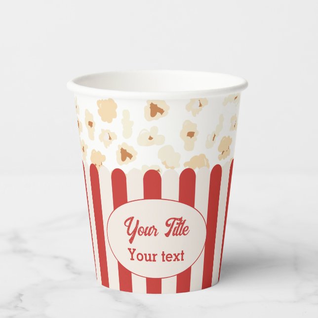 Popcorn Movie Party Birthday Party Theme Paper Cups (Front)