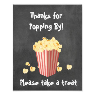 Popcorn Movie Shower Treat Sign