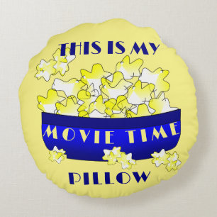 Popcorn Movie Time  Round Cushion