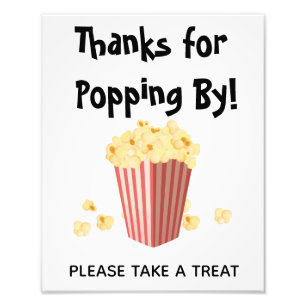 Popcorn Movie Wedding Shower Treat Sign
