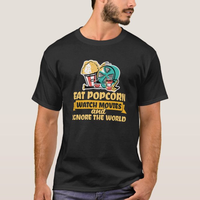 Popcorn Movies Snack Cinema TV Shows - Funny Popco T-Shirt (Front)