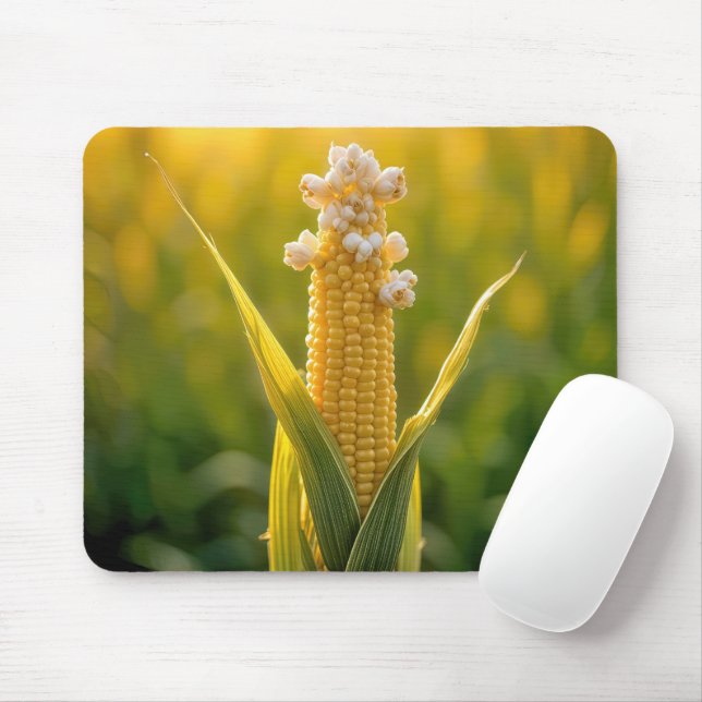 Popcorn On Corn Cob Mouse Pad (With Mouse)