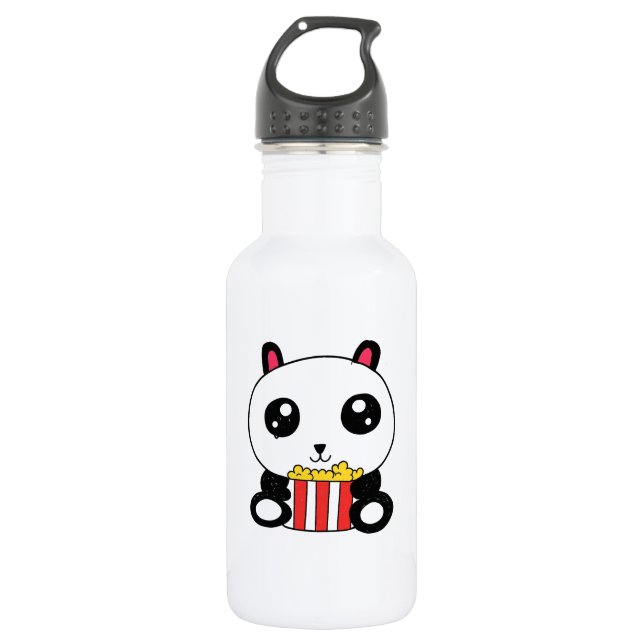 Popcorn Panda 532 Ml Water Bottle (Front)