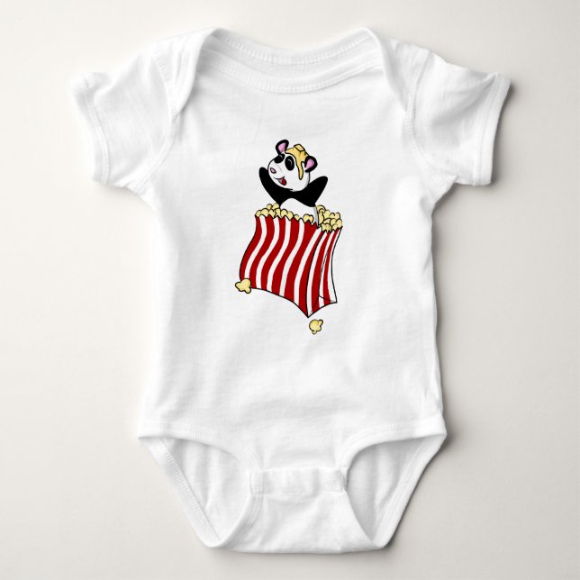Popcorn Panda! Baby Bodysuit (Front)