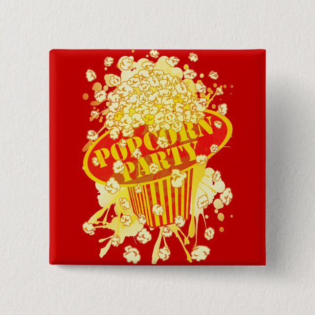 POPCORN_PARTY 15 CM SQUARE BADGE (Front)