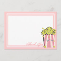 Popcorn Pink Flat Card Thank You