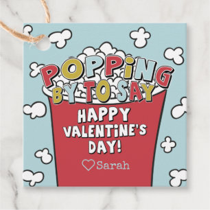 Popcorn Popping By Valentine Sticker Favour Tags
