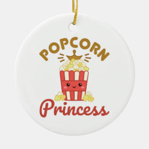 Popcorn Princess Movie Theatre Popcorn Girls Women Ceramic Ornament