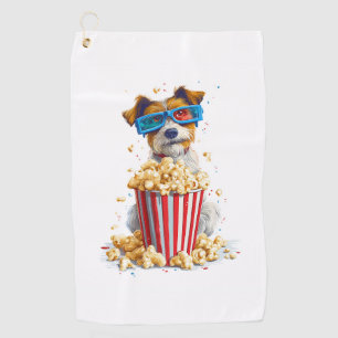 Popcorn Pup � Movie Night Dog Golf Towel