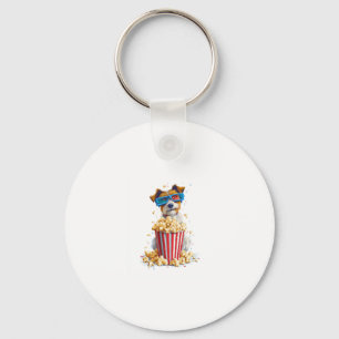 Popcorn Pup � Movie Night Dog Key Ring