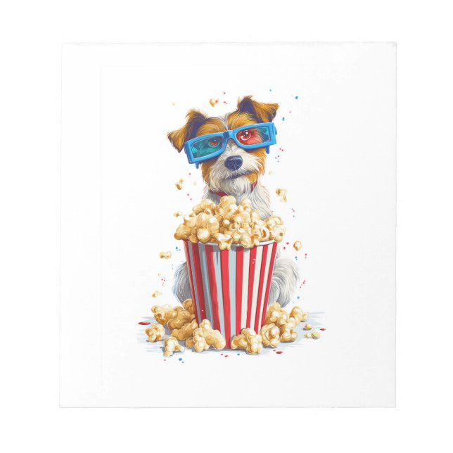 Popcorn Pup � Movie Night Dog Notepad (Front)