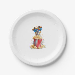 Popcorn Pup � Movie Night Dog Paper Plate