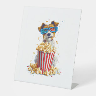Popcorn Pup – Movie Night Dog Pedestal Sign