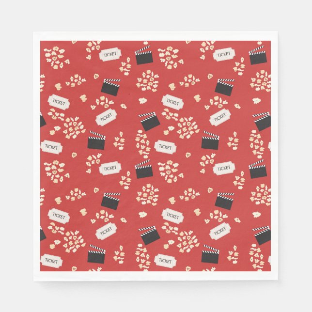 Popcorn Retro Movie Cinema  Napkin (Front)