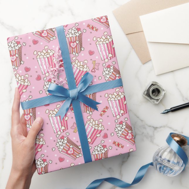 Popcorn Retro Valentine's Wrapping Paper (Gifting)