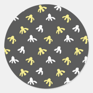 Popcorn Round Stickers (Dark Grey & Butter Yellow)