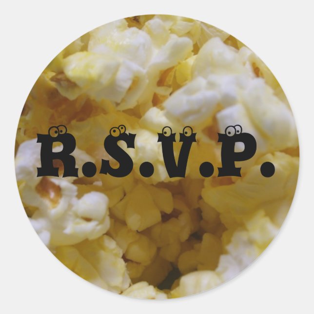 Popcorn RSVP Classic Round Sticker (Front)