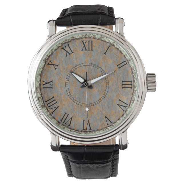 Popcorn & Rust Roman Numeral Watch (Front)