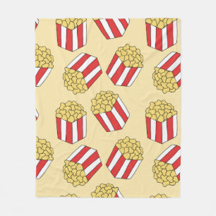 Popcorn seamless pattern. Vintage hand drawn illus Fleece Blanket