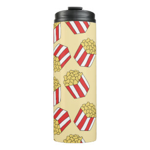 Popcorn seamless pattern. Vintage hand drawn illus Thermal Tumbler