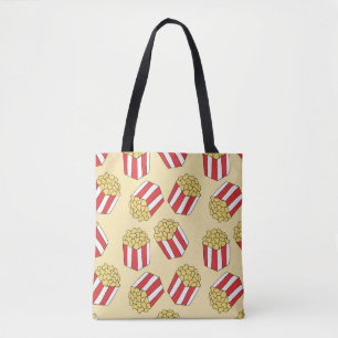 Popcorn seamless pattern. Vintage hand drawn illus Tote Bag