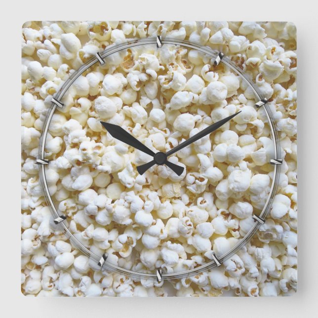 Popcorn Texture Photography Square Wall Clock (Front)