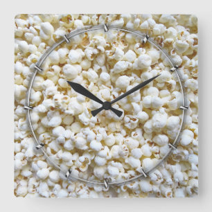 Popcorn Texture Photography Square Wall Clock
