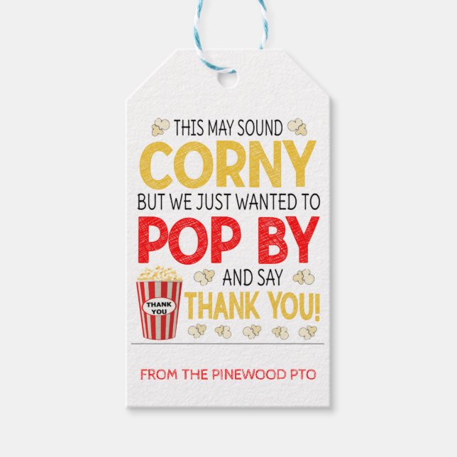 Popcorn Thank You Gift Tag (Front)