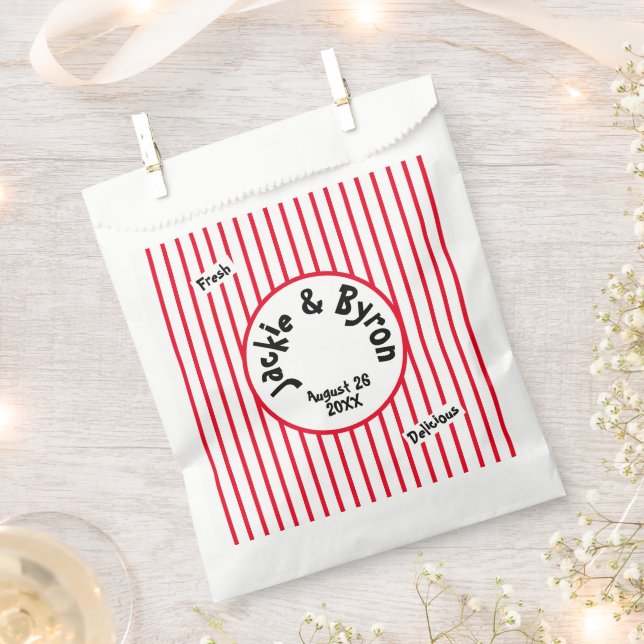Popcorn Theme Personalised Favour Bag (Clipped)