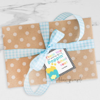 Popcorn Theme Teacher End of Year Thank You Favour Tags