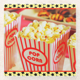 *Popcorn & Treats* Glass Coaster