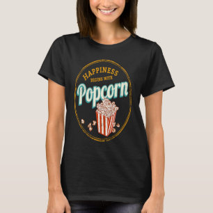 Popcorn Vegan Corn Snack Vintage Sweet Tooth Desse T-Shirt