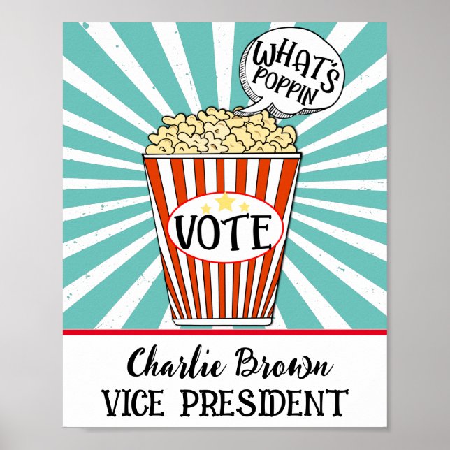 Popcorn Vote" Fun School Election Poster   (Front)