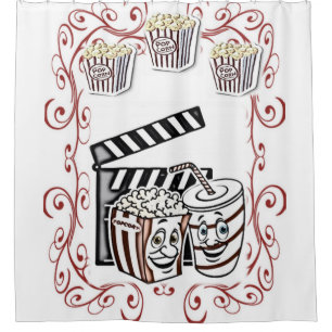Popcorn white kernel children's showercurtain shower curtain