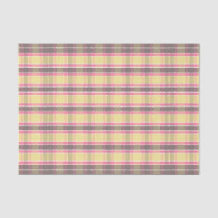 Popcorn Yellow Bubblegum Pink Coffee Brown Plaid Tissue Paper