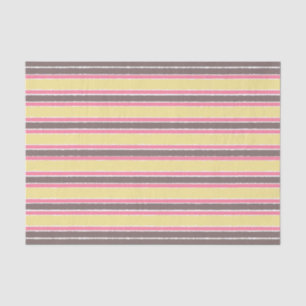 Popcorn Yellow Bubblegum Pink Coffee Brown Stripes Tissue Paper